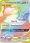Eevee & Snorlax GX (Secret)  - Holofoil SM  Team Up - Secret Rare