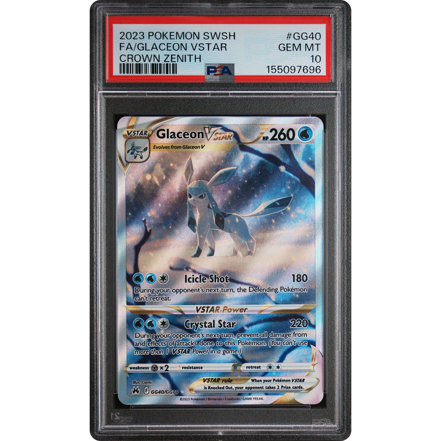 FA Glaceon VSTAR PSA 10
